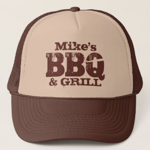 Personalized BBQ hat for guys Brown beige