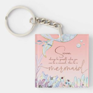 Personalized "Be a Mermaid" Key Ring