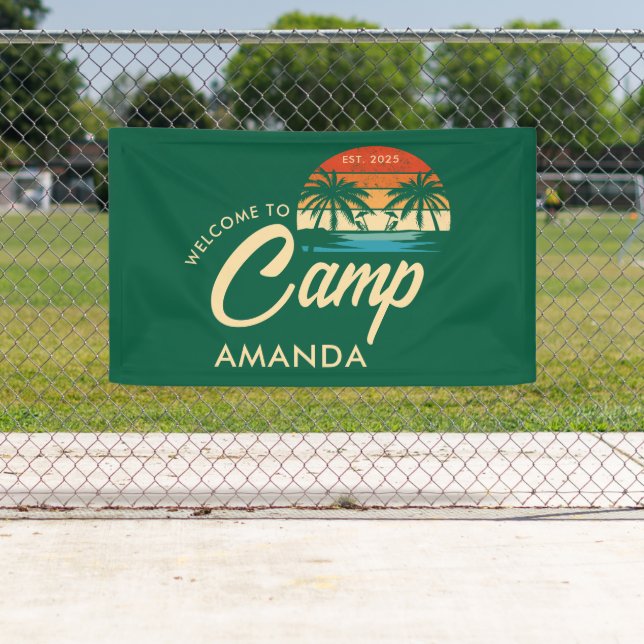 Personalized Beach Camp Bachelorette Party Custom Banner (Insitu)