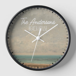 Personalized Beach House Seaside Wall Clock