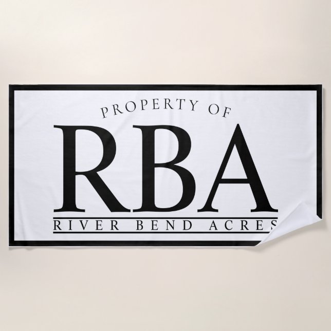 PERSONALIZED BEACH TOWEL | Family Name Towel (Front)