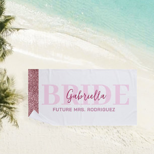 Personalized beach towel for the bride