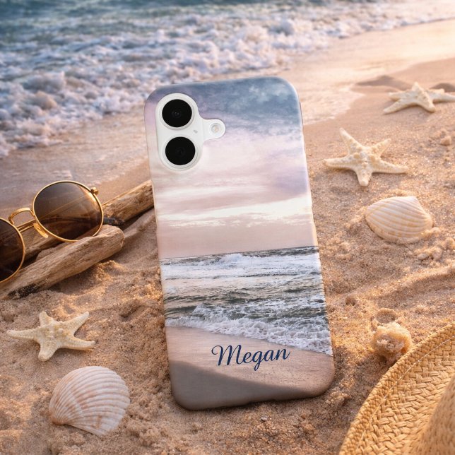 Personalized Beach Waves Photography Add Name (Personalize Your Beach Phone Case with Your Name!)