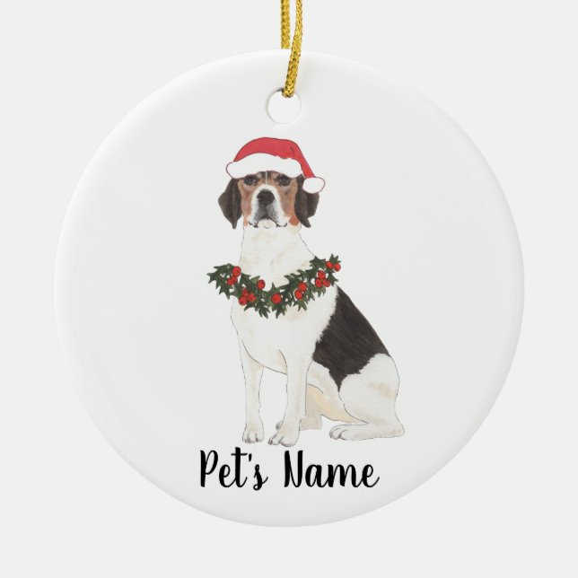 Personalized Beagle Ceramic Tree Decoration (Front)