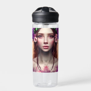 Personalized Beautiful Enchantress Fantasy AI Art Water Bottle