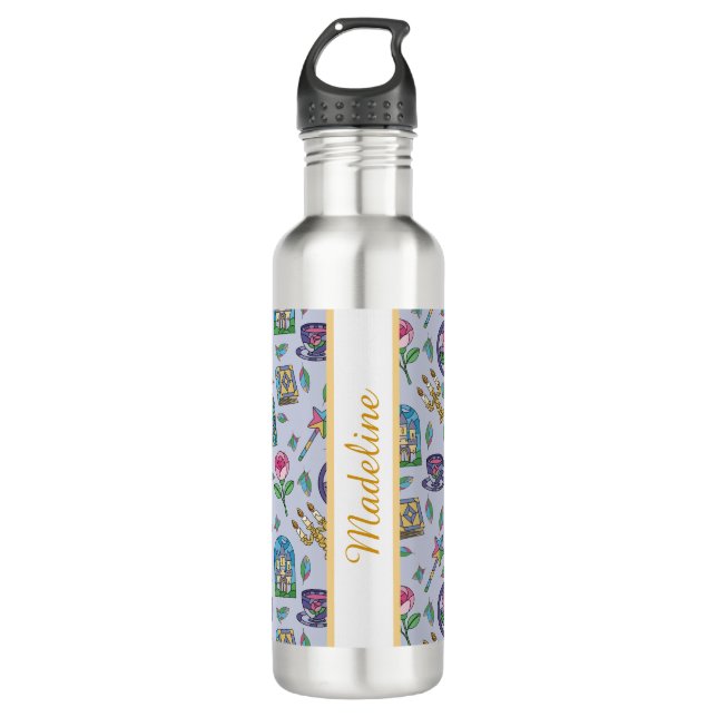 Personalized Beauty and the Beast Book Girl 710 Ml Water Bottle (Front)