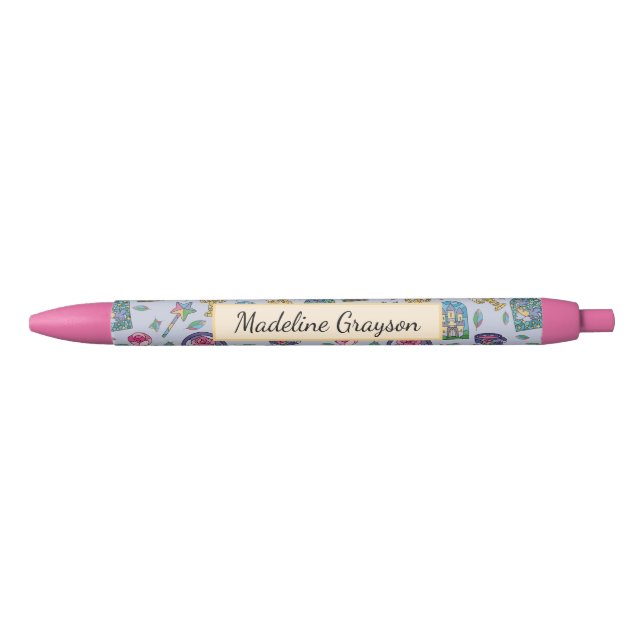 Personalized Beauty and the Beast Book Girl Black Ink Pen (Front)