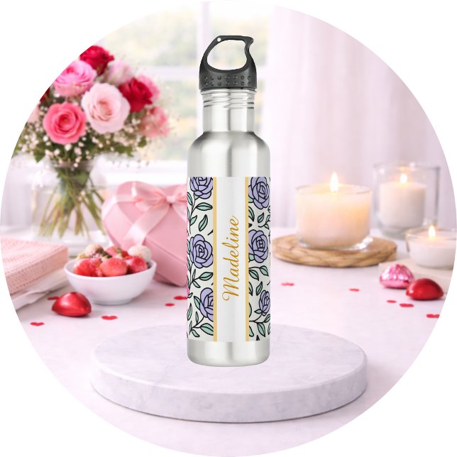 Personalized Beauty Beast Garden Rose Purple 710 Ml Water Bottle (Creator Uploaded)