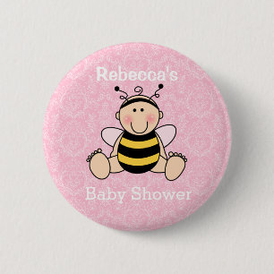 Personalized Bee Baby Shower Button