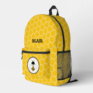 Personalized Bee Beehive Print Cut Sew Backpack