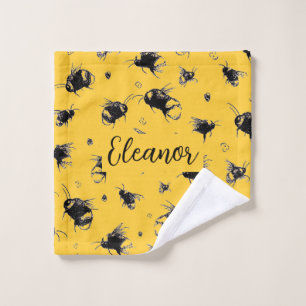 Personalized Bee Wash Cloth Gift for Her