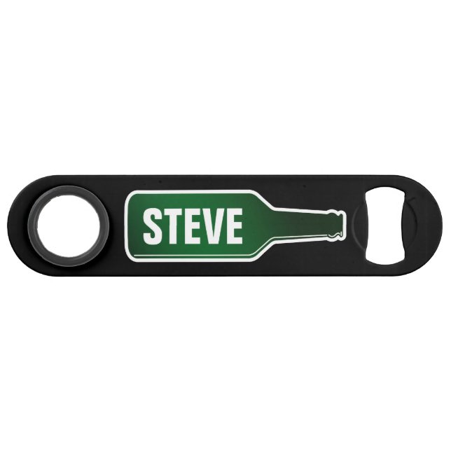 Personalized beer bottle opener with custom name (Front (Horizontal))