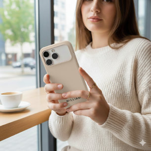 Personalized Beige iPhone Case with Custom