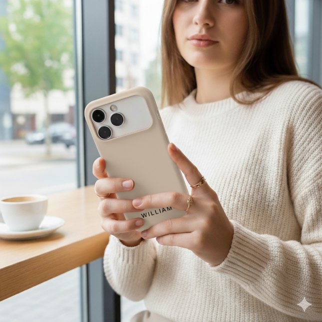 Personalized Beige iPhone Case with Custom (Creator Uploaded)