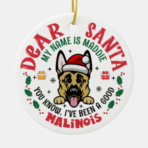 Personalized Belgian Malinois Dog Christmas Tree Ceramic Tree Decoration