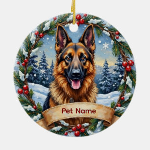 Personalized Belgian Shepherd Christmas Ceramic Tree Decoration