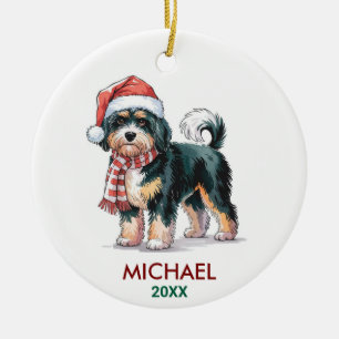 Personalized Bernedoodle Dog Christmas Ceramic Tree Decoration