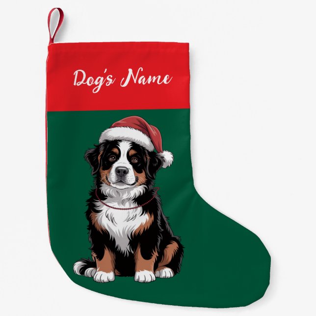 Personalized Bernese Mountain Dog Christmas        Small Christmas Stocking (Front)