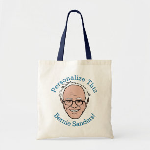 PERSONALIZED Bernie Sanders Cartoon Face Tote Bag