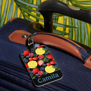 Personalized Berries & Citrus Pattern  Luggage Tag