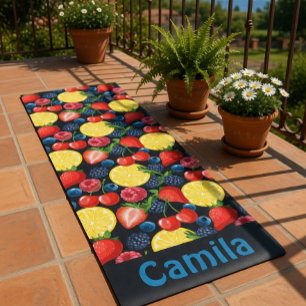 Personalized Berries & Citrus Pattern  Yoga Mat