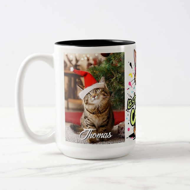 Personalized Best Cat Dad Ever - fathers day mugs (Left)