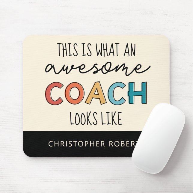 Personalized Best Coach Ever | Awesome Coach Gifts Mouse Pad (With Mouse)