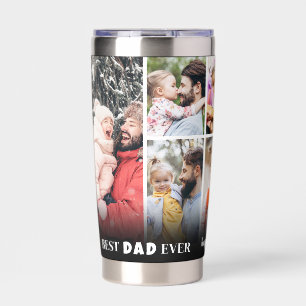 Personalized Best Dad 8 Photo Collage Father Insulated Tumbler