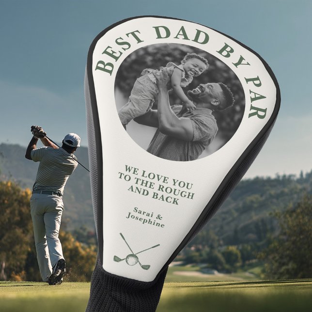 Personalized Best Dad by Par Custom Photo Gift Golf Head Cover (Creator Uploaded)
