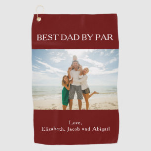 Personalized Best Dad By Par Photo Golf Towel