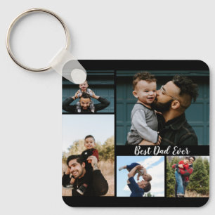 Personalized Best Dad Ever Photo Collage Key Ring