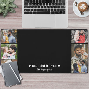 Personalized Best Dad Photo Collage Desk Mat