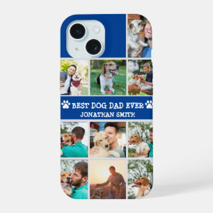 Personalized Best Dog Dad – Collage 10 Photos iPhone 15 Case