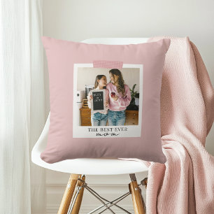 Personalized Best Ever Mom Photom Pink Cushion