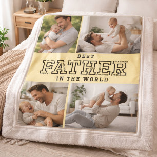 Personalized Best Father’s Day   Custom daddy Fleece Blanket