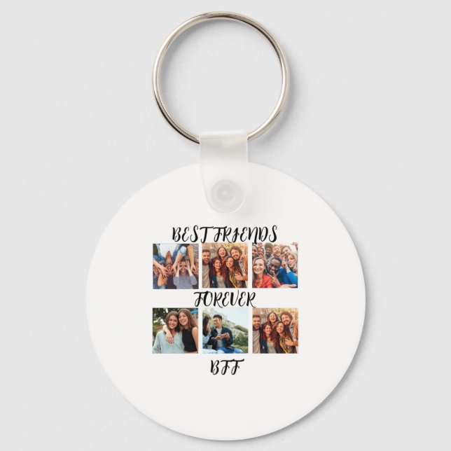 Personalized Best Friends Forever Photo Template T Key Ring (Front)