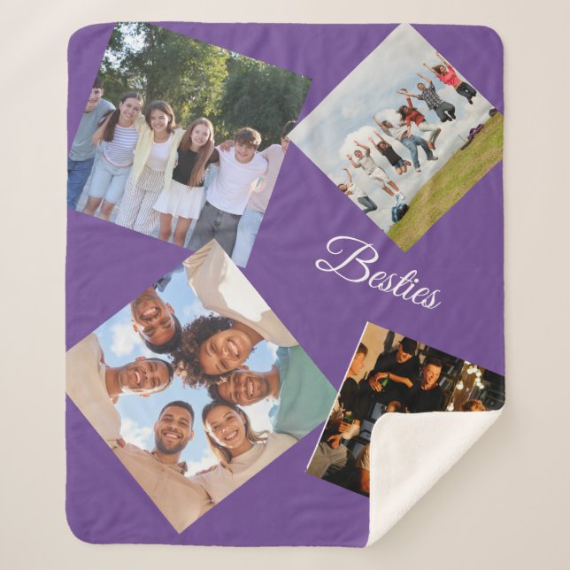 Personalized Best Friends Photo Sherpa Blanket (Front)