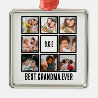 Personalized Best Grandma Ever 8 Photo Collage  Metal Tree Decoration