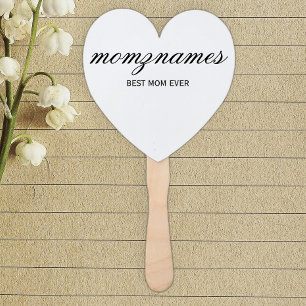 Personalized Best Mom Ever Calligraphy Name Hand Fan