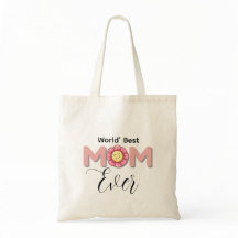 Personalized Best Mom Ever Tote Bag  Gift 