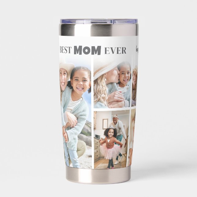 Personalized Best Mom Photo Collage Mother Insulated Tumbler (Front)