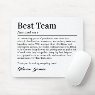 Personalized Best Team Definition Office Thank You Mouse Pad