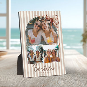Personalized Bestie Best Friends 3 Photo Collage Plaque