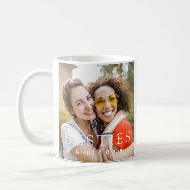 Personalized Besties Mug with Names and Photo (Left)