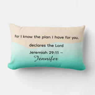 Personalized Bible Scripture jeremiah 29v11 Lumbar Cushion