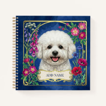 Personalized Bichon Frise Blue Notebook