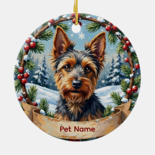 Personalized Biewer Terrier Christmas Ceramic Tree Decoration