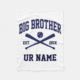 Personalized Big Brother Baseball T Shirt Fleece Blanket