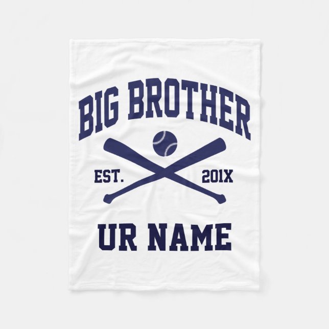 Personalized Big Brother Baseball T Shirt  Fleece Blanket (Front)