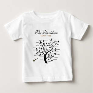 Personalized Big Family Tree (20 names) Baby T-Shirt
